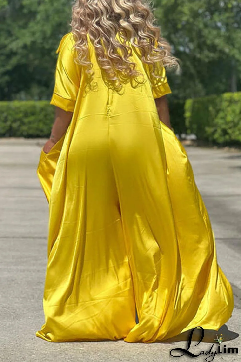 Black Casual Solid Patchwork Turndown Collar Loose Jumpsuits