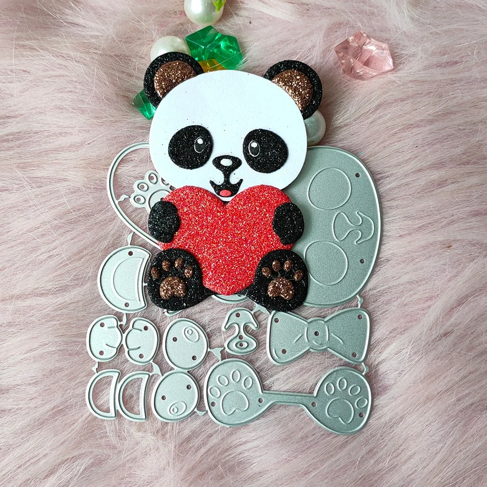 New Cartoon Panda metal cutting die mould scrapbook decoration embossed photo album decoration card making DIY handicrafts