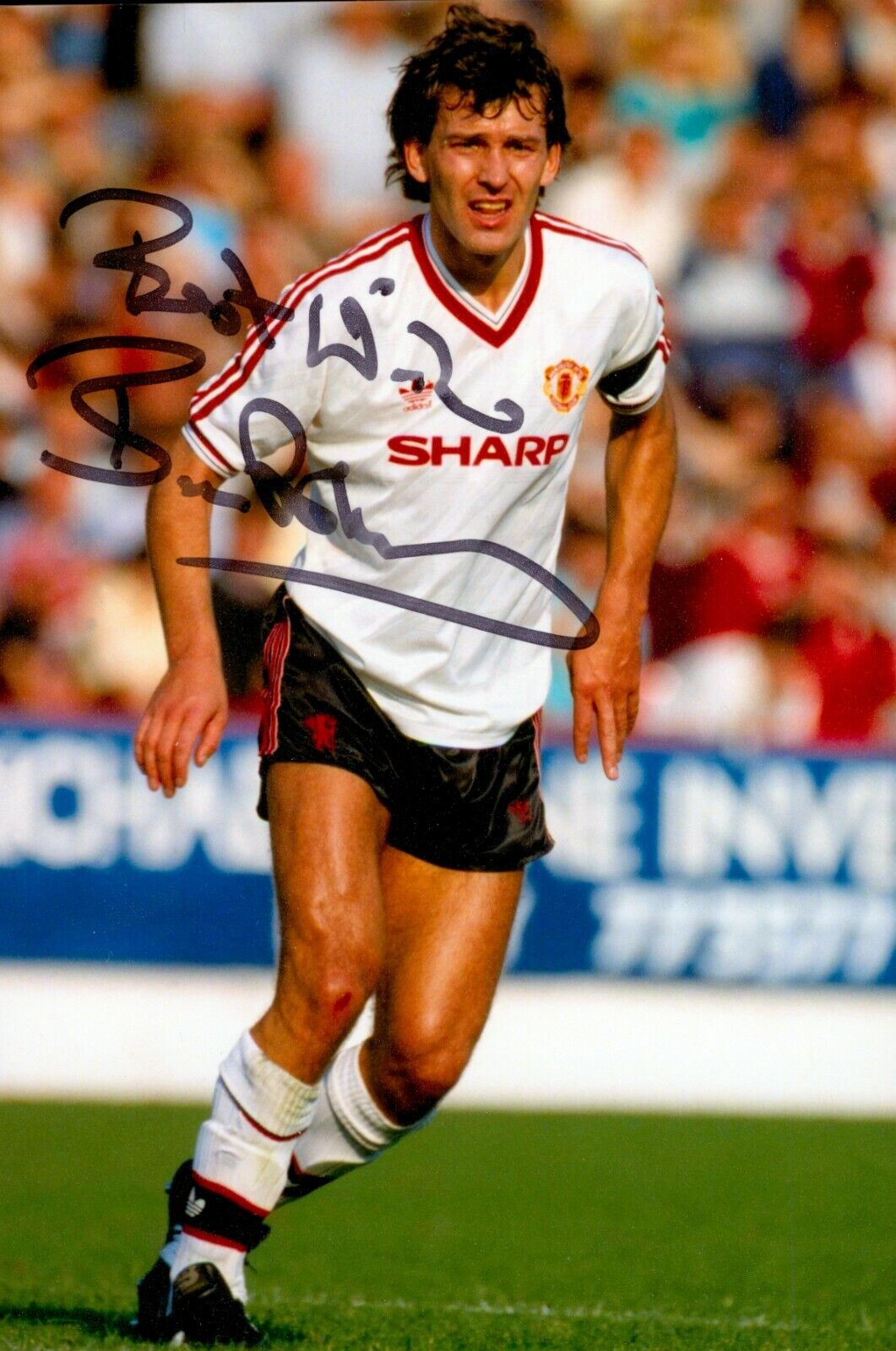 Bryan Robson Signed 6x4 Photo Poster painting Manchester United England Genuine Autograph + COA