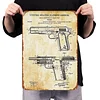 Colt 1911 brevet d&rsquo;arme &agrave; feu - Vintage Metal Signs - 20*30cm/30*40cm - Western