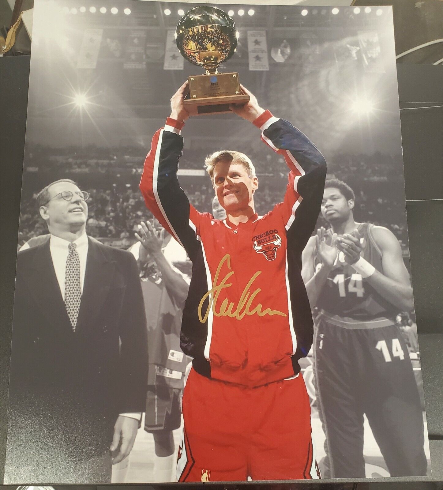 Signed 11x14 STEVE KERR Chicago Bulls Autographed Photo Poster painting w/COA