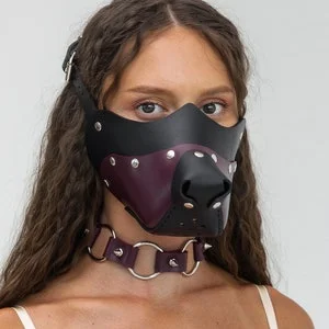 pornhint Pornhint Puppy mask leather,Leather mask for women,Leather fetish mask,BDSM mask,Mask leather,Collar for women,Collar with buckle,Leather collar
