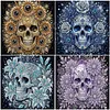 DIY Diamond Painting Kit Skull Abstract Partial Drill Rhinestone Canvas Art