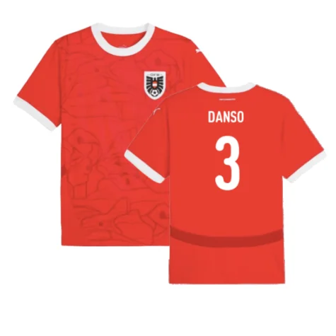 Österreich Kevin Danso 3 Home Trikot UEFA EM 2024