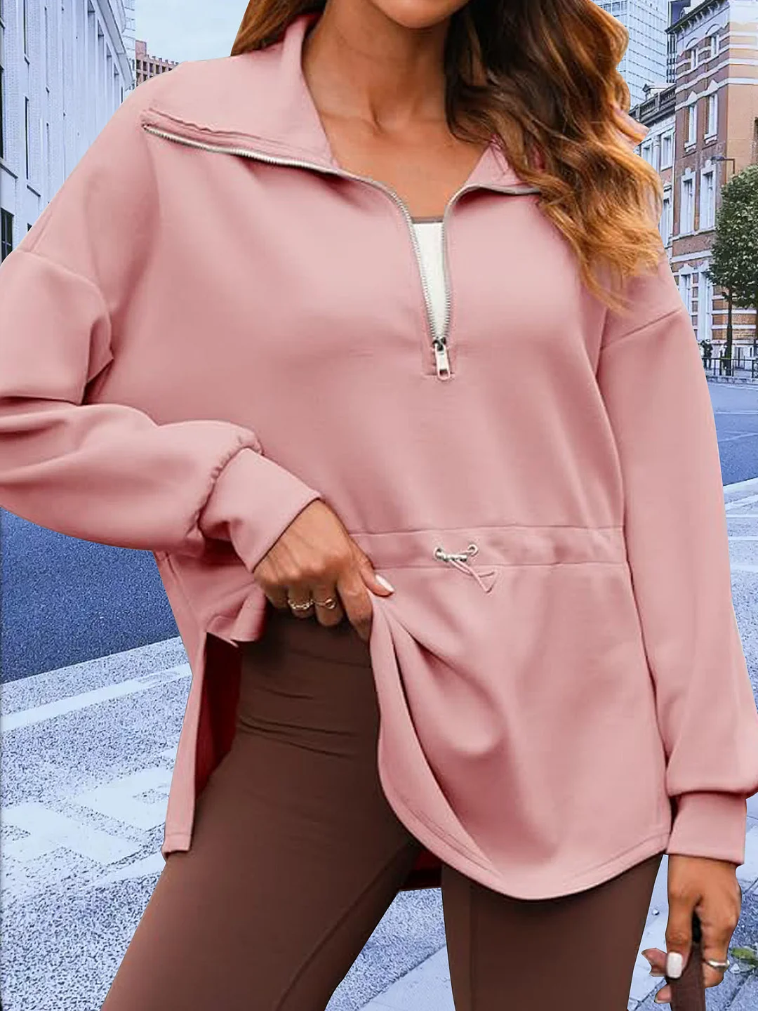 Tops For Women, Long Sleeve V-Neck Sweatshirt, Loose Casual Pullover Sweatshirt | IFYHOME