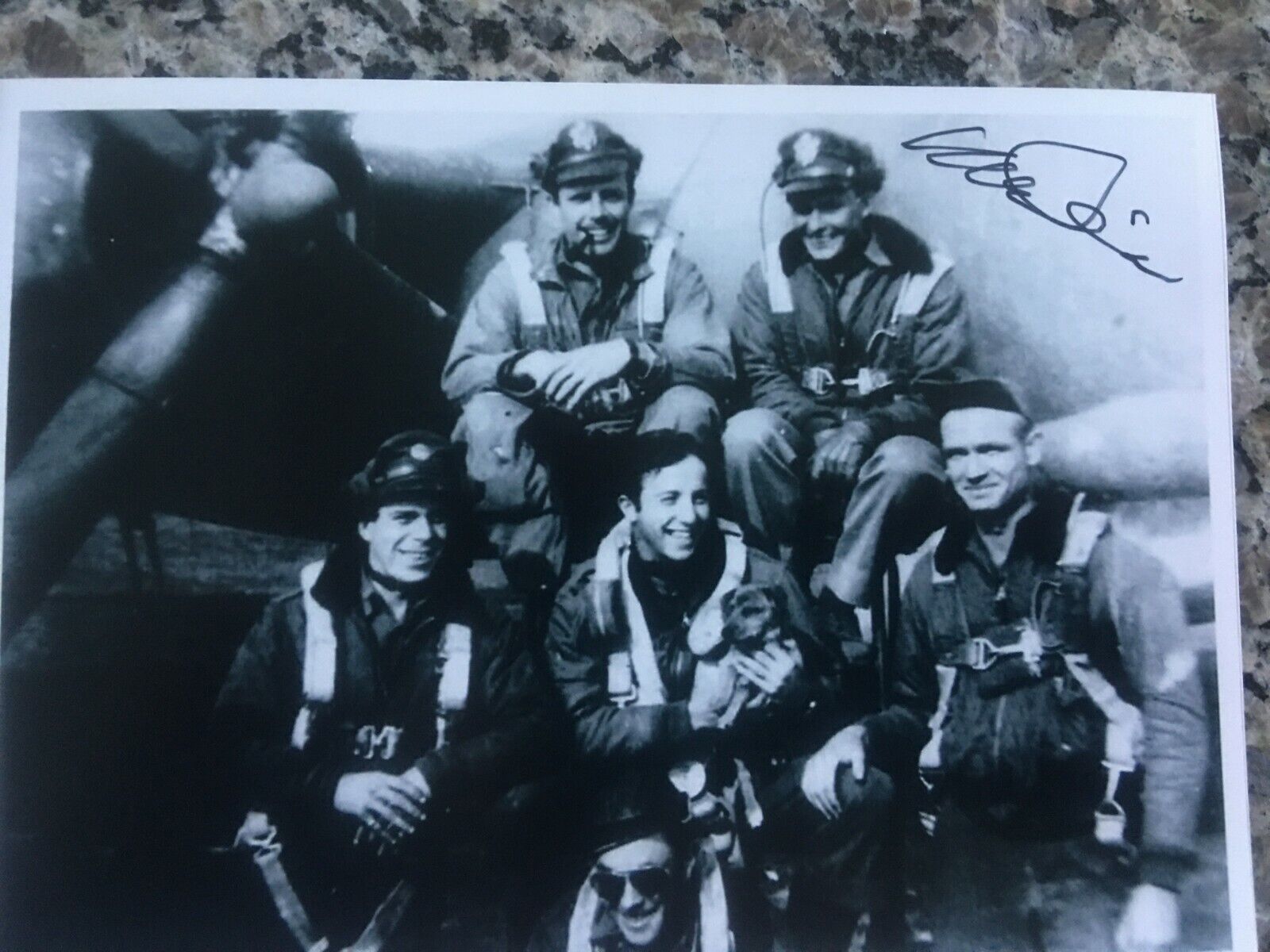 NATHAN KLINE 9TH AIR FORCE 323RD BG, B-26 BOMBADIER D-DAY VET RARE SIGNED Photo Poster painting