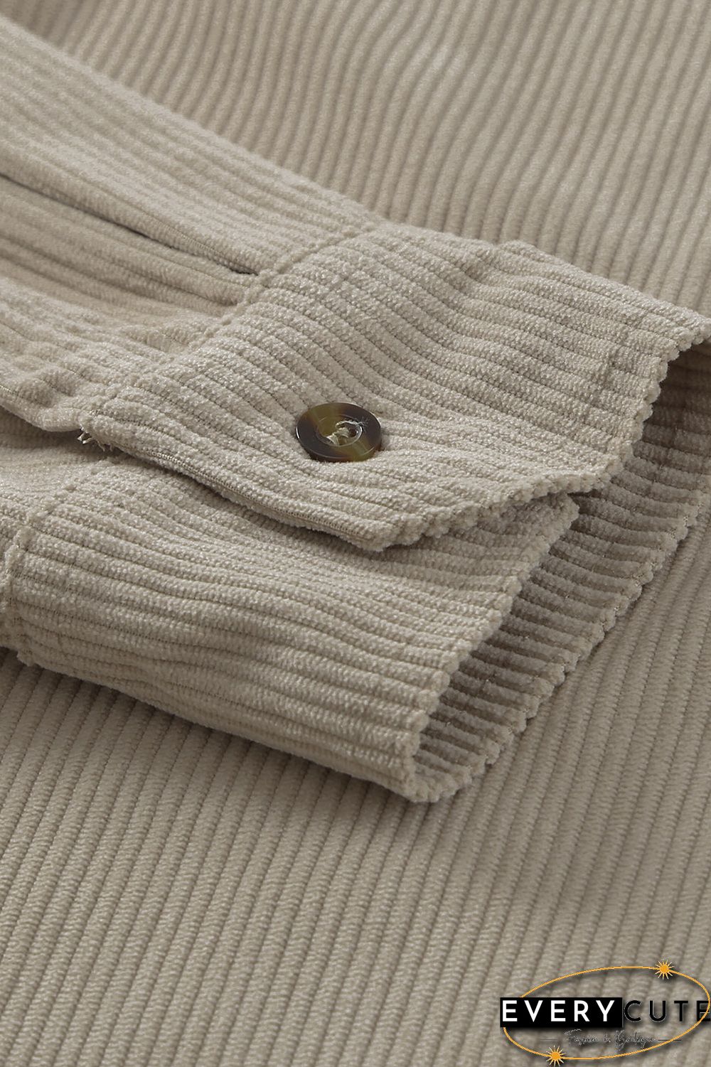 Khaki Corduroy Button Pocket Shirt