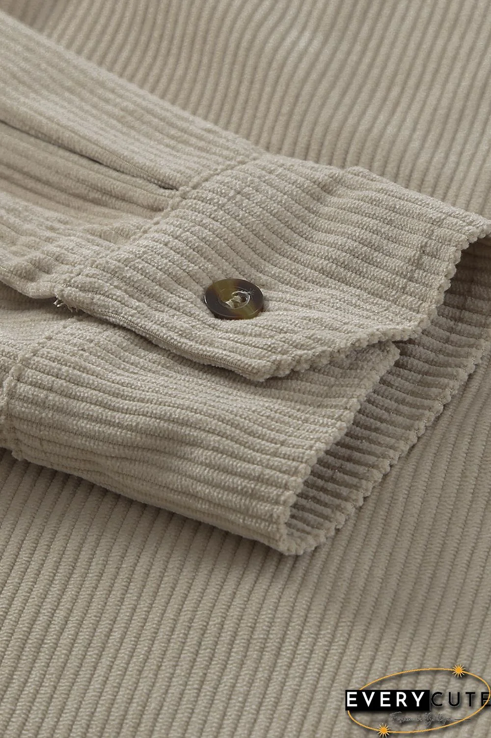 Khaki Corduroy Button Pocket Shirt
