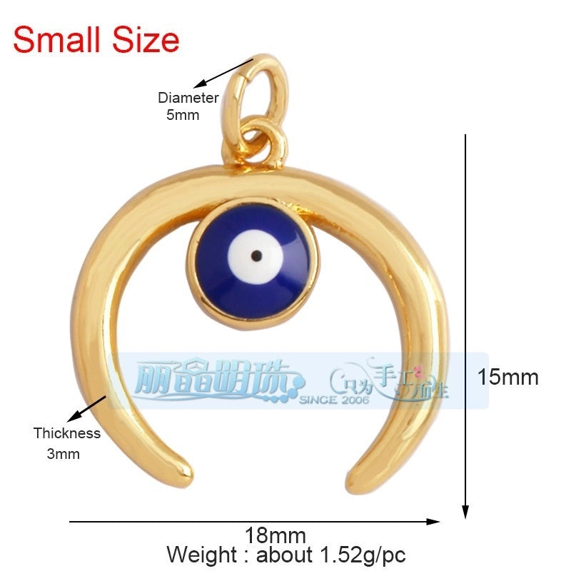 1 Piece Copper Zircon Devil’s Eye Pendant Jewelry Accessories