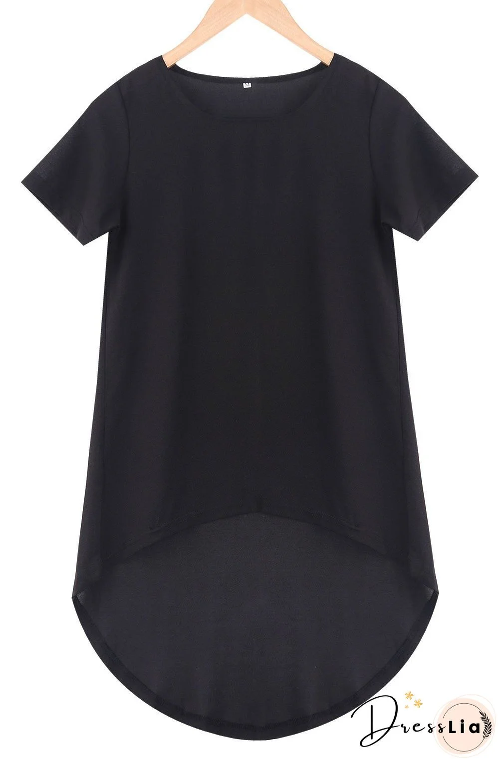 Plus Size Women Maxi T-shirt Tail Fashion Loose Short Sleeve Casual Beige Black Tee Top