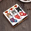 5D DIY PU Diamond Art Note Box with 160 Sheets Paper Mosaic Kit (Kitty Socks)