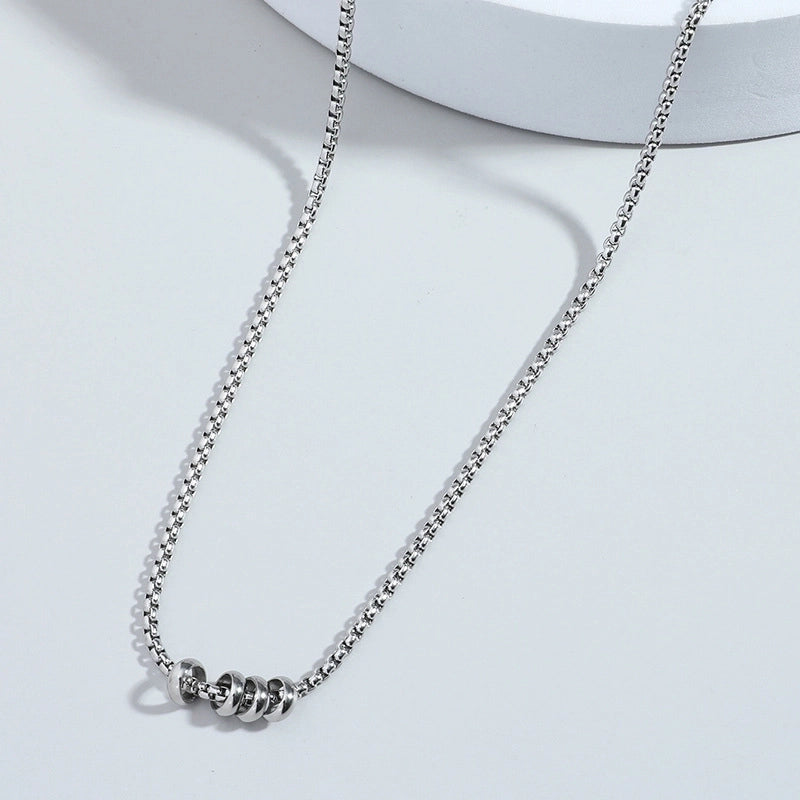 Minimalist Geometric Solid Color Alloy Titanium Steel Plating Men's Necklace