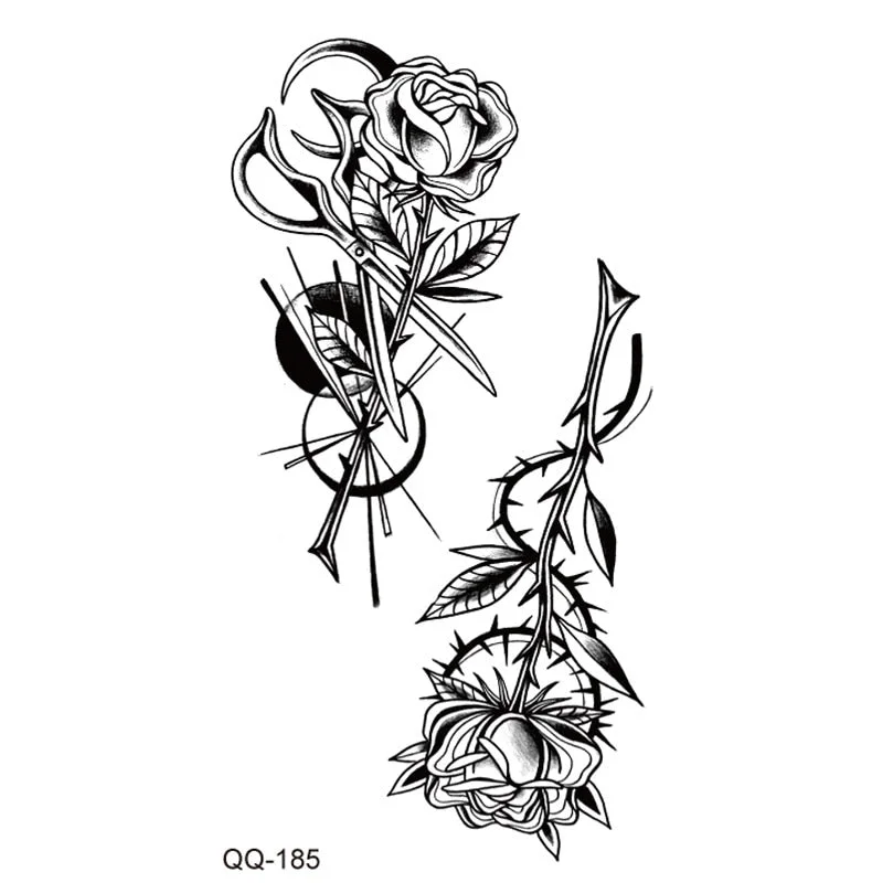 Tattoo Sticker Clock Skull Temporary Sleeve Tattoo Waterproof Sexy Body Art Fashion