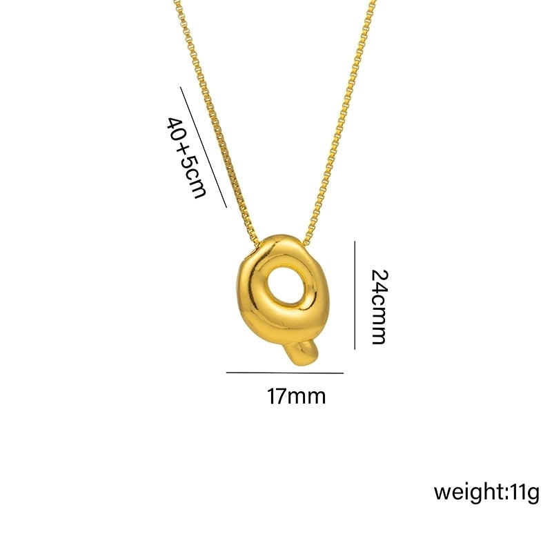 Hip-Hop Minimalist Letter Titanium Steel 18K Gold Plated Plating Pendant Necklace