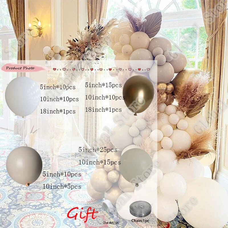 Christmas Gift 102Pcs White Gold Sand White Double Apricot Happy Birthday Balloon  Birthday Party Decorations Decoration Birthday Other