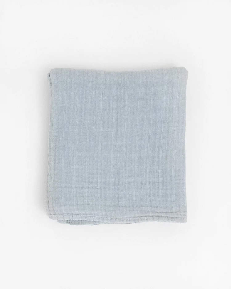 Organic Cotton Muslin Swaddle Blanket - White Sage