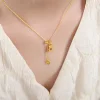 Cute Bear Heart Pendant Golden Necklace