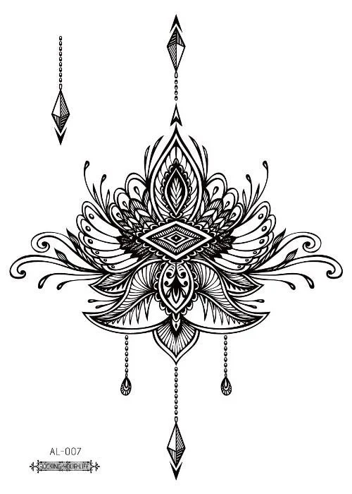 38 Kinds Adult Chest Back Tattoo Rose Flowers Mandala Totem Waterproof Temporary Body Art Sticker Disposable tatouage temporaire