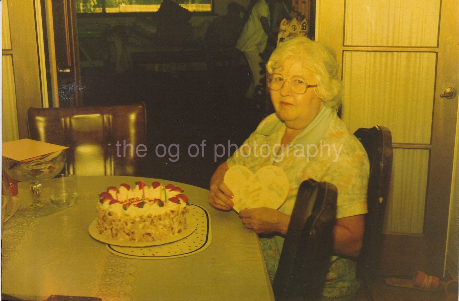 GRANDMA'S CAKE Portrait FOUND Photo Poster painting ColorOriginal VINTAGE 84 19