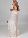 Fashion Beaded Decorate V-Neck Split-Side Sexy Maxi Dress