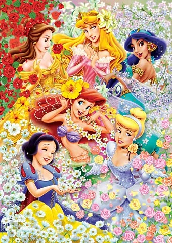 Disney Princess Mermaid Snow White Jasmine - Full Round 30*50CM