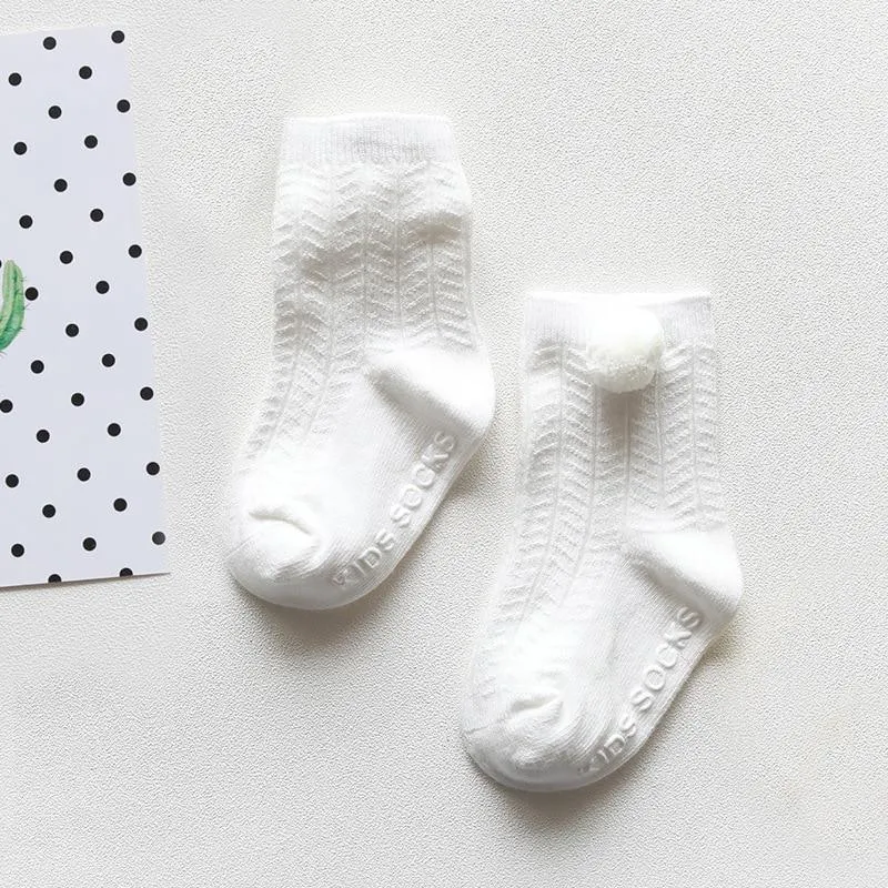 YWHUANSEN 0 to 4 Yrs Ruffle Edge Non-Skid Cotton Socks with Grip For Kids Toddlers Baby Girl Boneless Socks Four Seasons Newborn
