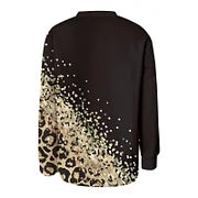Women Casual Leopard Print Sweatshirt Crew Neck Long Sleeve Top Pullover Loose Trendy Clothes Autumn Winter 2025 Tops Hoodies