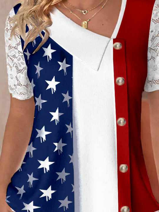 Women Half Sleeve V-neck Solid Color Dress