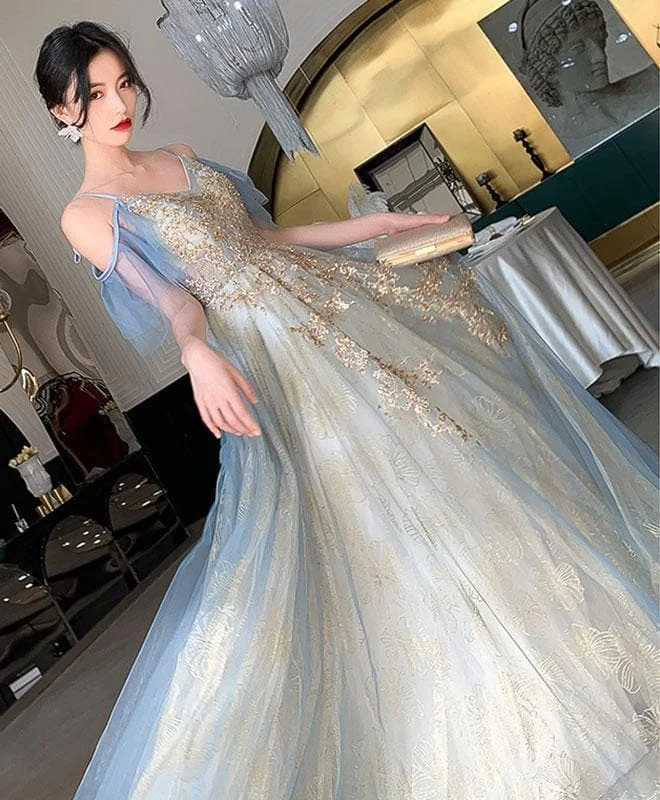 Green Tulle Lace Long Prom Dress, Green Tulle Lace Formal Dress SP17172