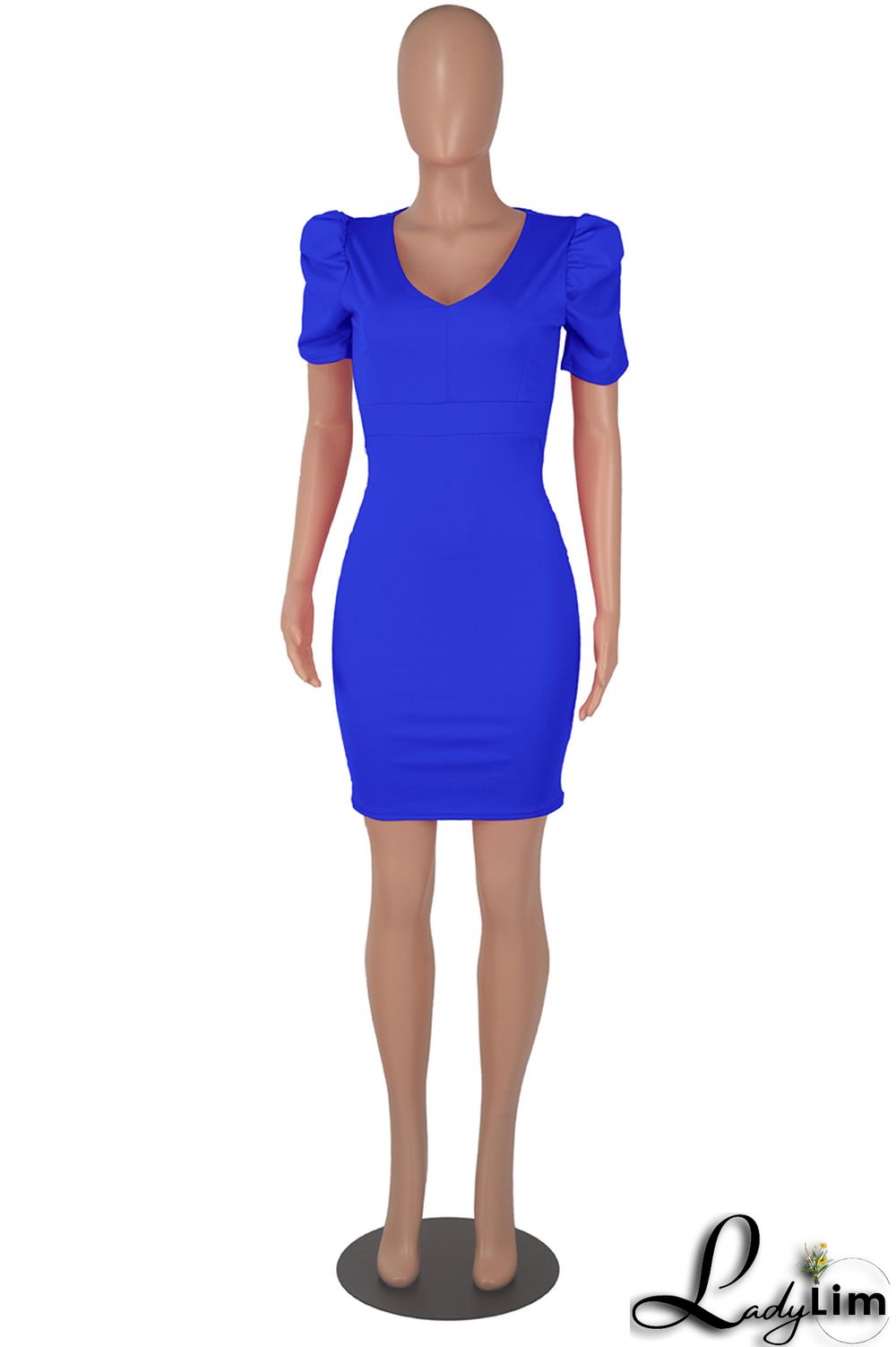 Black Fashion Casual Solid Basic V Neck Short Sleeve Dress Dresses