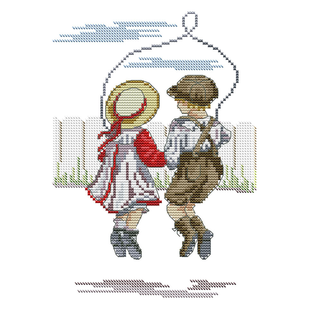

Skipping Rope - 14CT Stamped Cross Stitch - 20*28CM, 501 Original