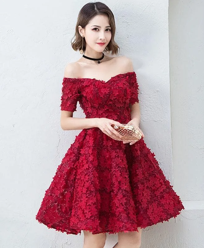 Cute Burgundy Short Prom Dress