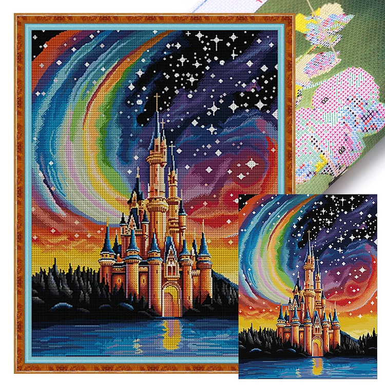 Joy Sunday Starry Sky Castle - Printed Cross Stitch 14CT 55*71CM