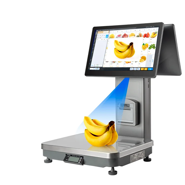 RFID Pos System Retail Label RFID AI Scale with Thermal Printer For Supermarket Cashier with AI Camera