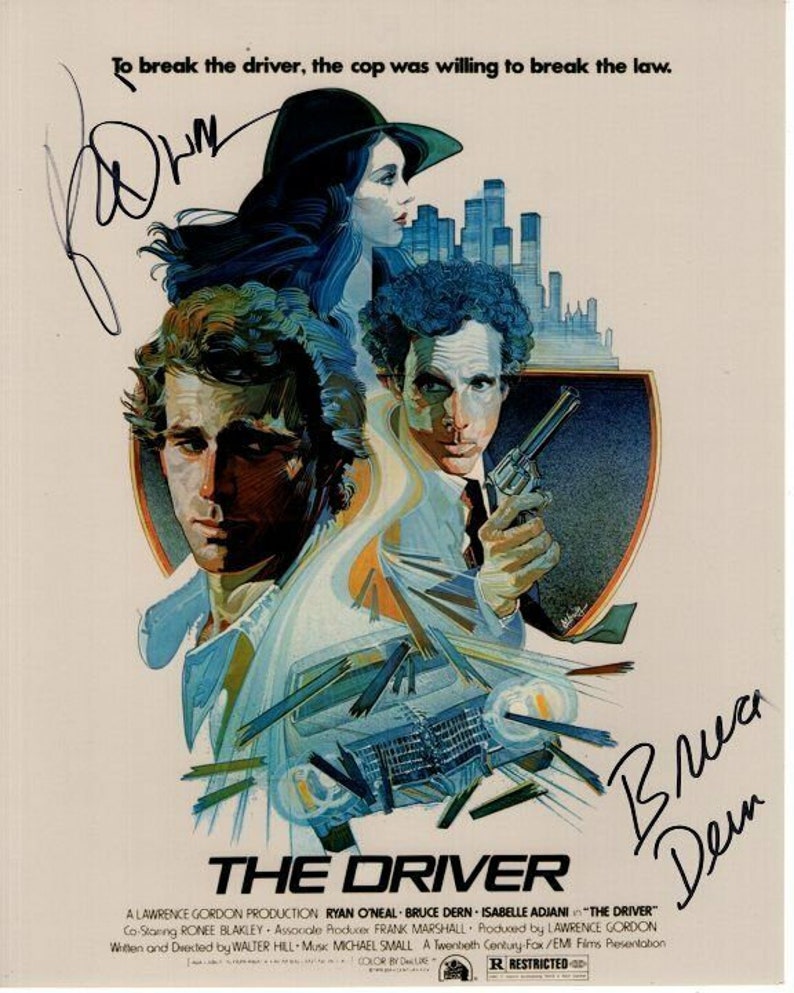 Ryan oneal and bruce dern signed autographed the driver Photo Poster painting