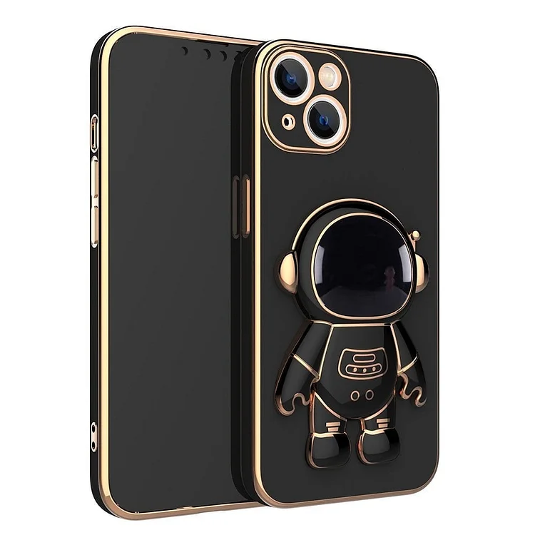 6D Plating Astronaut Hidden Stand Case Cover for iPhone