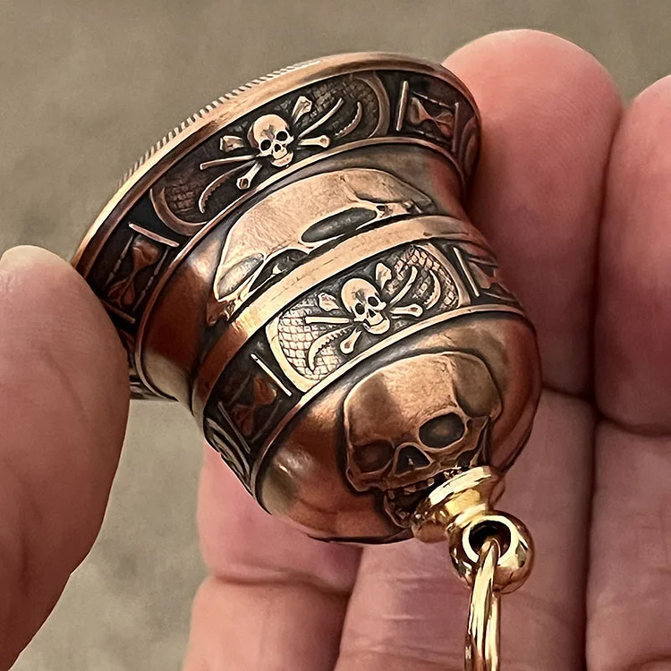 Memento Mori Skull Coin Motorcycle Biker Bell