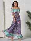 Floral Printed Off-The-Shoulder Maxi Dresses