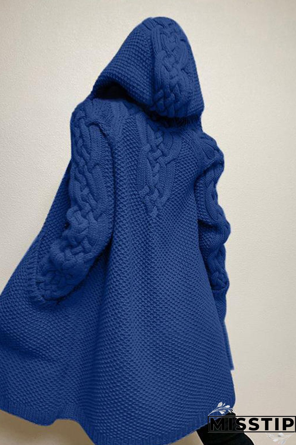 Khaki Casual Solid Cardigan Hooded Collar Outerwear