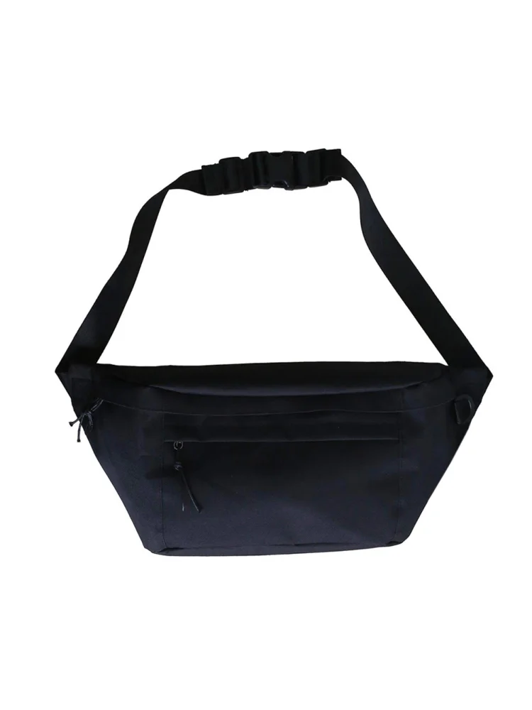 Large Capacity Chest Bag Unisex Solid Oxford Messenger Chest Packs (Black)