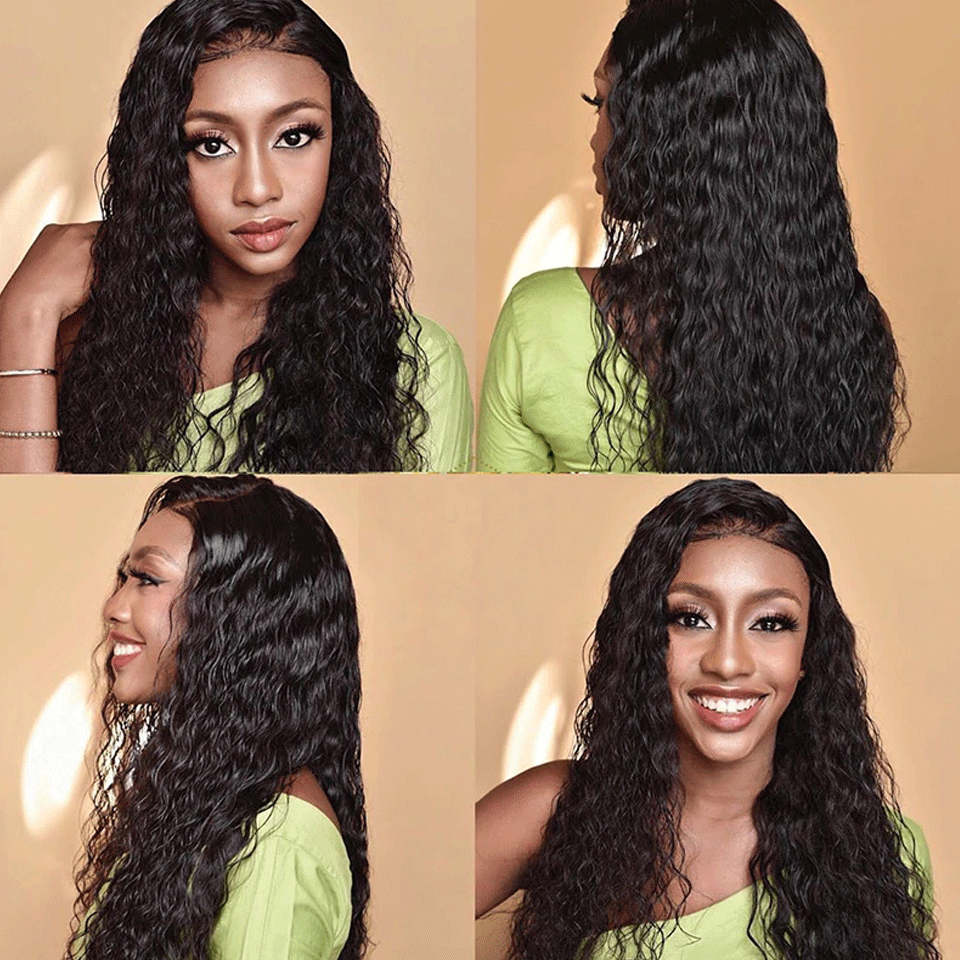 The Only water wave 100% Human Hair 360 Lace Frontal Wig 180% Density