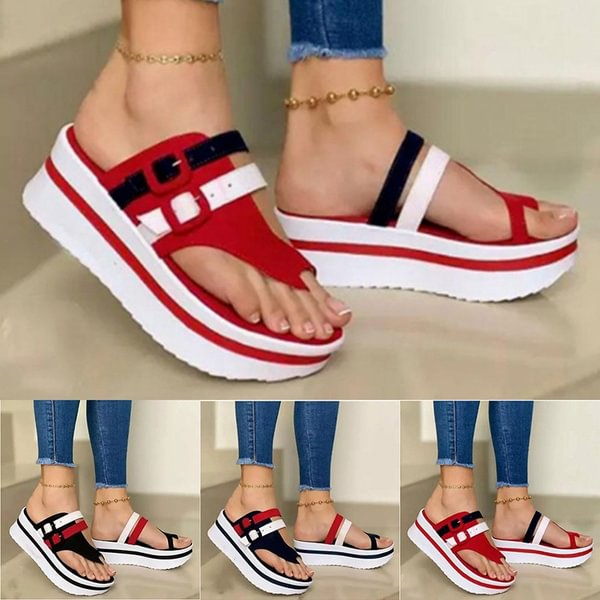 Summer Women Slippers Open Toe Wedge Slippers Casual Shoes Beach Flip Flops Non-Slip Ladies Sandals - Shop Trendy Women's Fashion | TeeYours