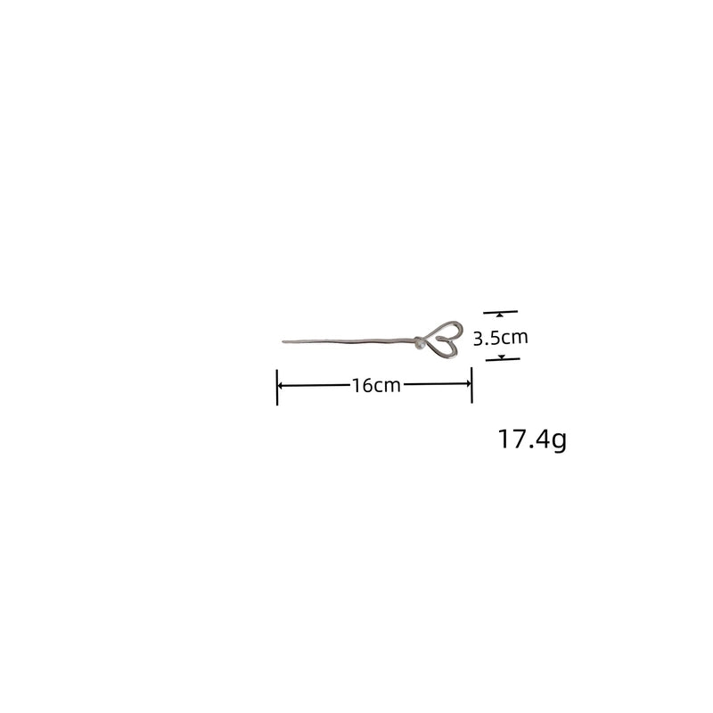 Women’s Sweet Heart Shape Alloy Inlay Pearl Hair Sticks