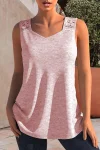 Plus Size Lace Stitching Solid Tank Top