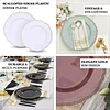 10 Pack | 9" Jade / Gold Scalloped Rim Plastic Dinner Plates, Disposable Party Plates