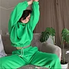 Women's hooded casual sports sweater suit 2-piece set