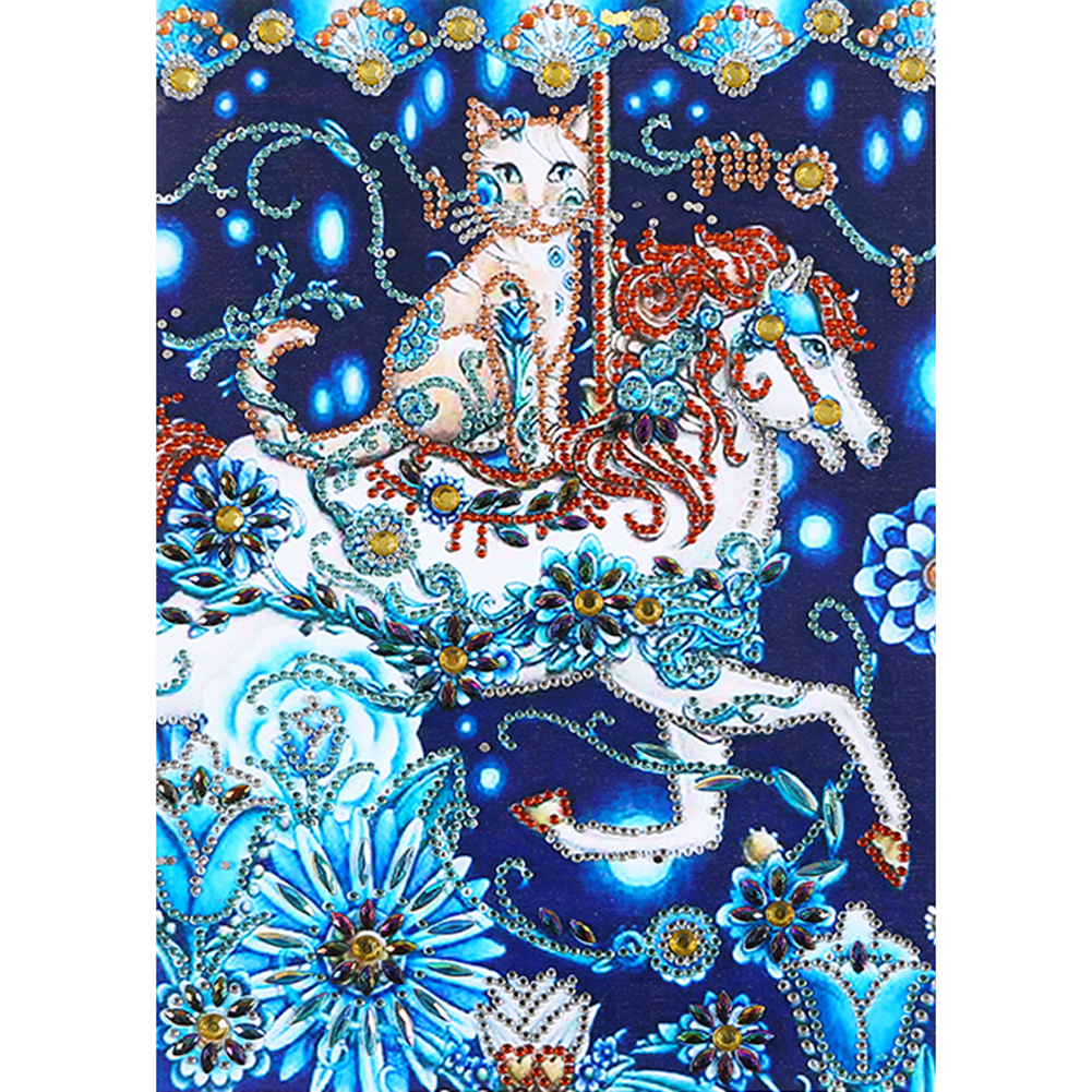 

30*40CM - Special Shaped Diamond Painting - Cat Horse, 501 Original