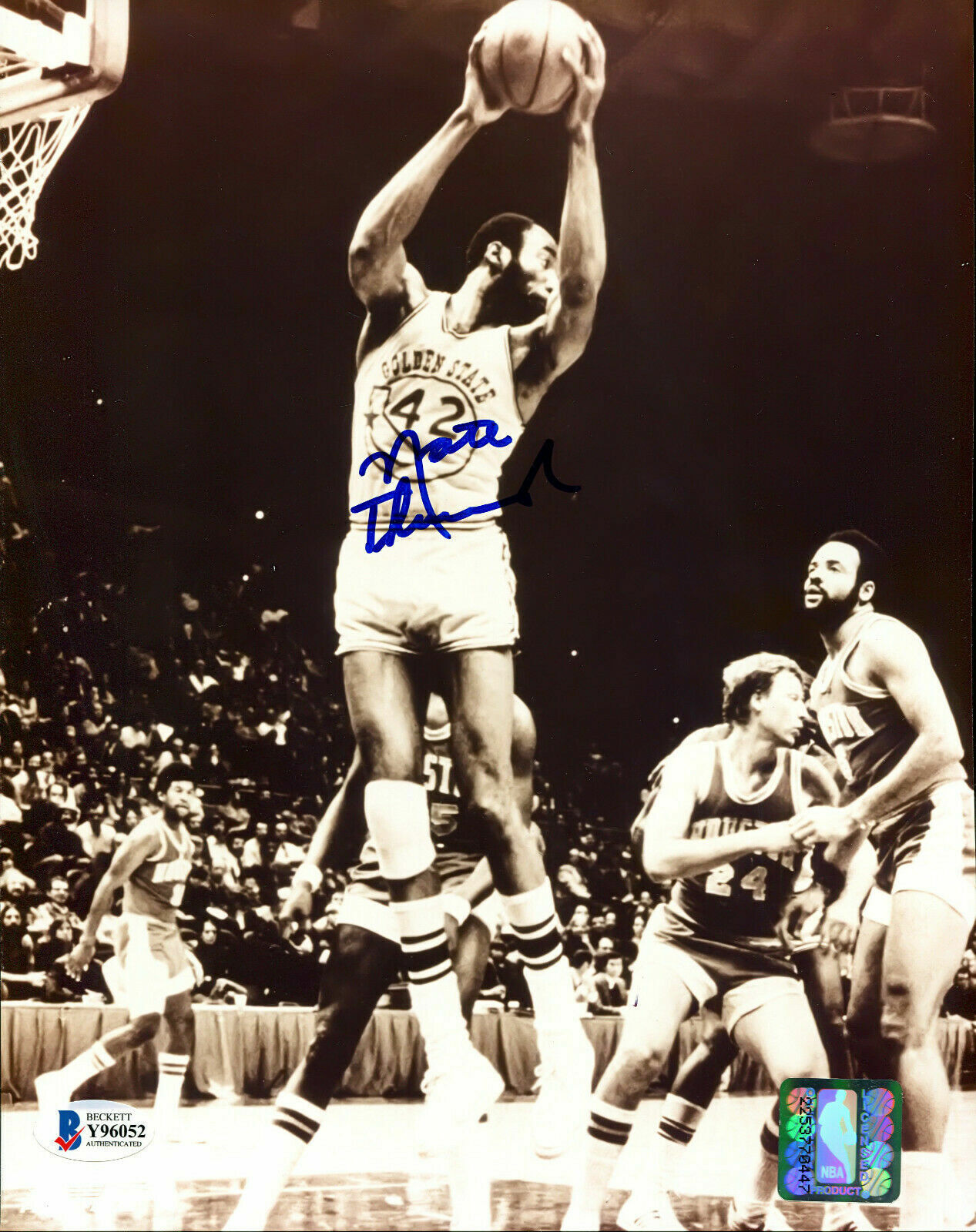 Nate Thurmond signed Golden State Warriors 8x10 Photo Poster painting BAS Beckett COA