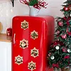 6PCS Snowflake Xmas Set DIY Pearl Diamond Painting Christmas Fridge Magnets, Sparkling Rhinestone Refrigerator Magnet Craft Kit for Home Decor & Gifts