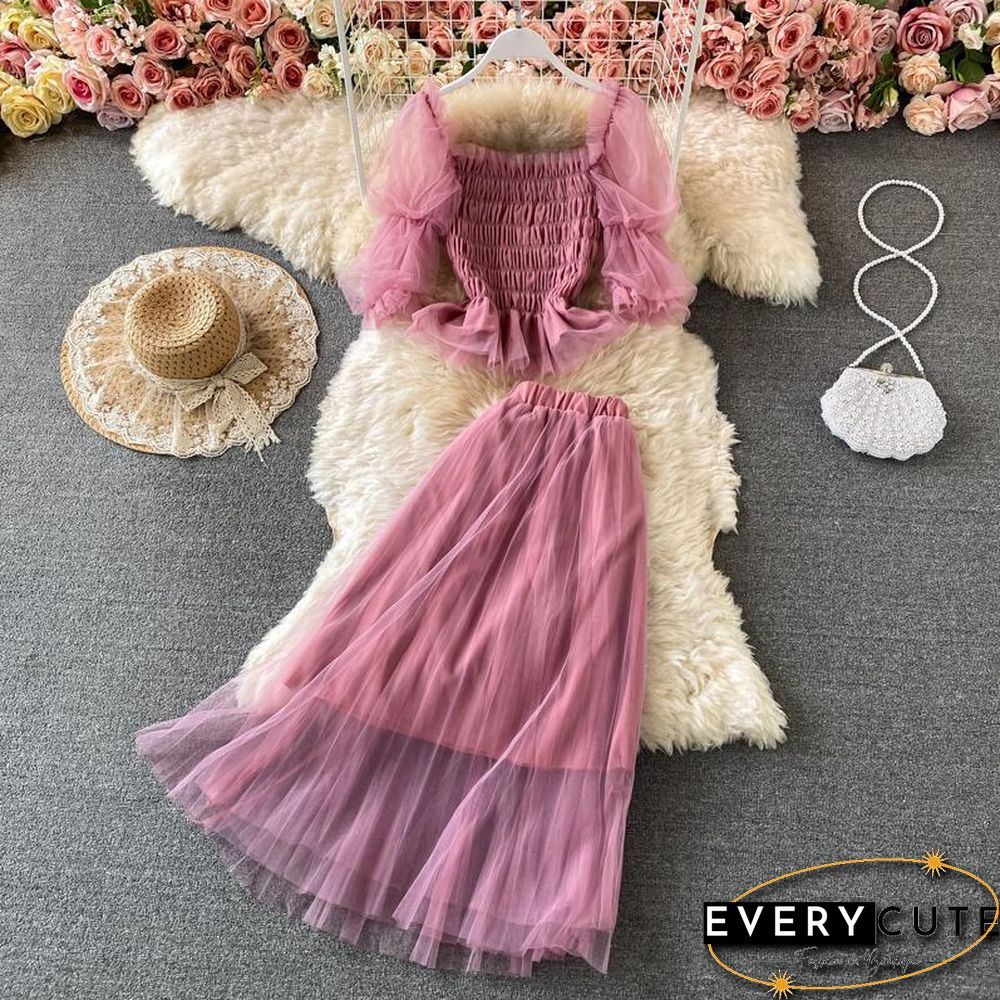 Mesh Chiffon Two-Piece Set P13426